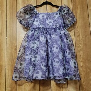 Girls Dress XL (14) NWOT Nightmare Before Christmas Puffed Sleeves Full Skirt